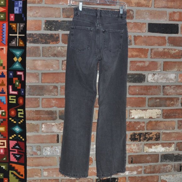 Garage Wide Leg Distressed Ripped Black Denim Jeans 00 23 - Picture 2 of 5